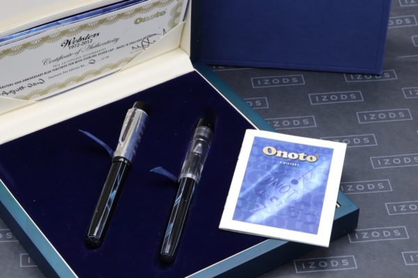Onoto Black Blue Websters Silver LE Fountain / Rollerball Pen Set - UNUSED 8