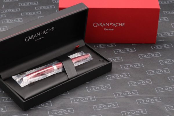 Caran d'Ache Leman Rouge Carmin Fountain Pen - INKED ONCE - Broad Nib 8