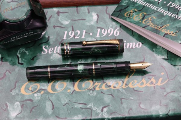 Omas 75th Anniversary E.E. Ercolessi Green Celluloid LE Fountain Pen 11