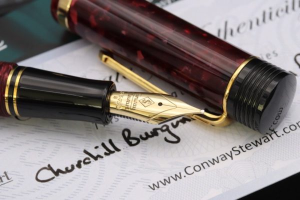 Conway Stewart Churchill Burgundy Fountain Pen - IB Nib 2