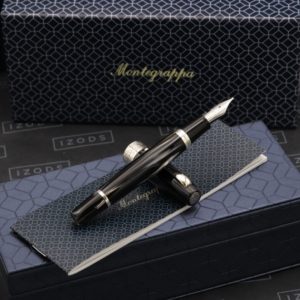 Montegrappa Miya 450 Black White Celluloid LE US Exclusive Fountain Pen 1.1 Stub