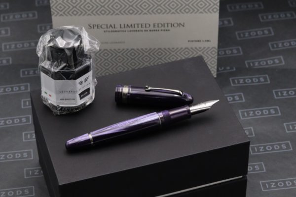 Leonardo Furore Grande Purple Celluloid Fountain Pen - CUSTOM - #8 STUB NIB