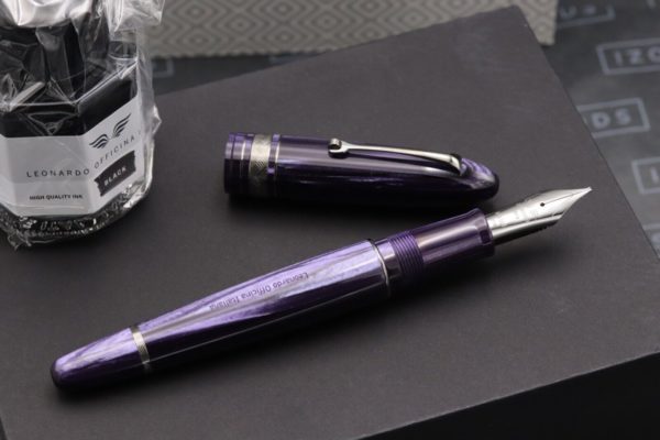 Leonardo Furore Grande Purple Celluloid Fountain Pen - CUSTOM - #8 STUB NIB 1