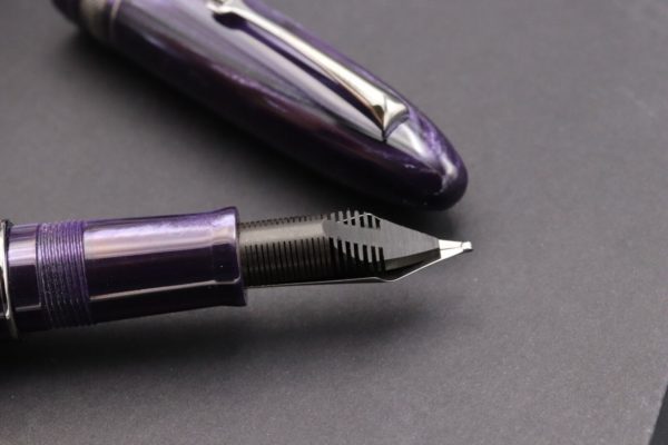 Leonardo Furore Grande Purple Celluloid Fountain Pen - CUSTOM - #8 STUB NIB 3
