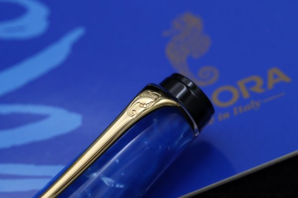 Aurora Optima Mare LE Blue Auroloide Fountain Pen and Mechanical Pencil 4