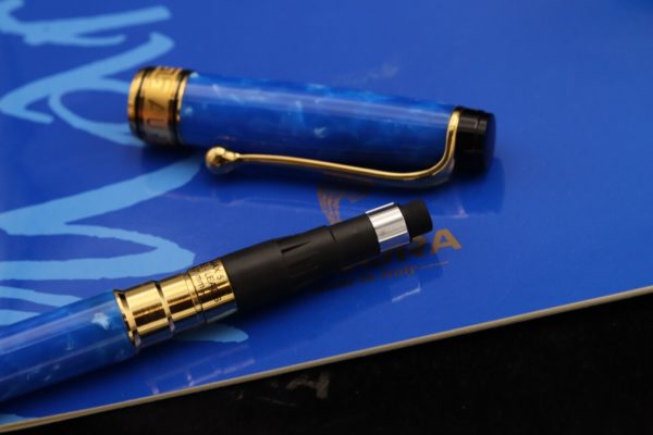 Aurora Optima Mare LE Blue Auroloide Fountain Pen and Mechanical Pencil 7