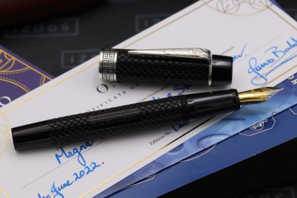 Onoto Magna Classic Black Chased Plunger Fill Prototype Fountain Pen 1