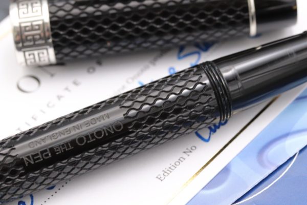 Onoto Magna Classic Black Chased Plunger Fill Prototype Fountain Pen 2