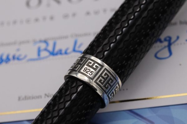 Onoto Magna Classic Black Chased Plunger Fill Prototype Fountain Pen 6