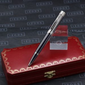 Cartier Pasha Platinum-Plated Striped Lacquer Ballpoint Pen