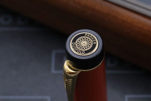 Parker Duofold Centennial Orange Fountain Pen and Mechanical Pencil - UNUSED - Image 4