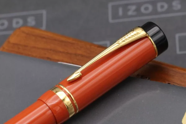 Parker Duofold Centennial Orange Fountain Pen and Mechanical Pencil - UNUSED - Image 6