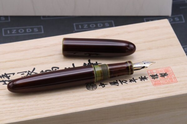 Nakaya D-17mm Portable Cigar Heki-tamenuri Fountain Pen - UNUSED - Broad Elastic - Image 2