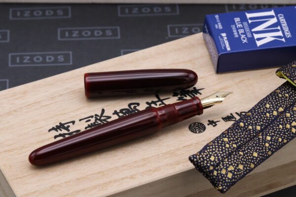 Nakaya Portable Cigar Aka-tamenuri Fountain Pen - Broad Nib - Image 2
