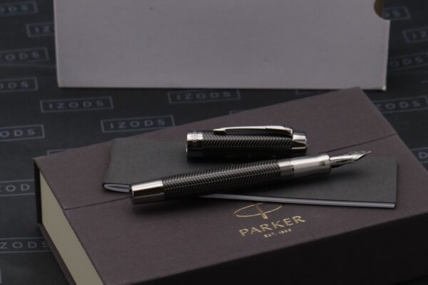 Parker Duofold Centennial Prestige Black Ruthenium Chevron Fountain Pen