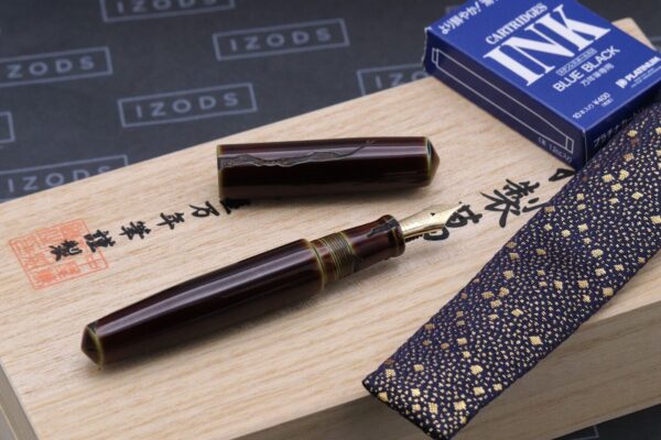 Nakaya Piccolo Cigar Heki-Tamenuri Negoro Fountain Pen - Soft Fine Nakata Nib - Image 2