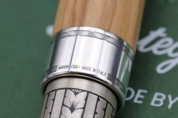 Montegrappa Extra Custom Olivewood Sterling Silver Fountain Pen - Image 7
