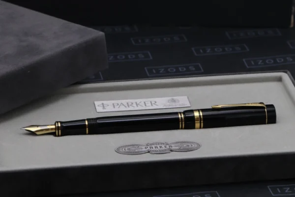 Parker Duofold Centennial Black Gold Fountain Pen - 1987 - Image 6